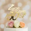 dekoracja na 30 urodziny topper z pleksy zycie zaczyna sie po 30 zloty lustrzany 13 x 17 cm