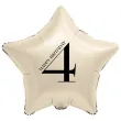 dekoracja na 4 14 24 34 40 45 54 64 74 urodziny balon foliowy gwiazda cyfra 4 kremowy 18 dgt