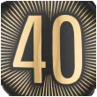 dekoracja na 40 urodziny balon foliowy glamour czarno zloty matowy do girland 20 sqr