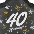 dekoracja na 40 urodziny balon foliowy gwiazda glamour czarny 18 str
