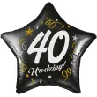 dekoracja na 40 urodziny balon foliowy gwiazda glamour czarny 18 str