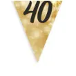 dekoracja na 40 urodziny baner flagi fajerwerki zloto kremowe 3 6 m