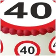 dekoracja na 40 urodziny oplatek na tort traffic birthday zestaw 1 8 szt 20 cm