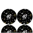 dekoracja na 40 urodziny papierowe podkladki pod kubki 40 glamour czarne 12 szt