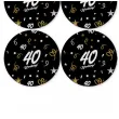 dekoracja na 40 urodziny papierowe podkladki pod kubki 40 glamour czarne 12 szt