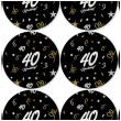 dekoracja na 40 urodziny papierowe podkladki pod kubki 40 glamour czarne 12 szt