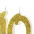 dekoracja na 40 urodziny swieczka na tort liczba 40 zlota partydeco 8 5 cm