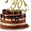 dekoracja na 40 urodziny topper papierowy szampanskie urodziny zloty brokat 15 x 19 cm