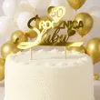 dekoracja na 50 rocznice slubu papierowy topper na tort zlote gody zloty metaliczny ozdoba