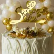 dekoracja na 50 rocznice slubu papierowy topper na tort zlote gody zloty metaliczny ozdoba