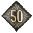 dekoracja na 50 urodziny balon foliowy glamour czarno zloty matowy do girland 20 sqr
