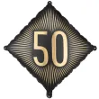 dekoracja na 50 urodziny balon foliowy glamour czarno zloty matowy do girland 20 sqr