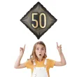 dekoracja na 50 urodziny balon foliowy glamour czarno zloty matowy do girland 20 sqr