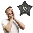 dekoracja na 50 urodziny balon foliowy gwiazda glamour czarny 18 str