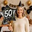 dekoracja na 50 urodziny balon foliowy gwiazda glamour czarny 18 str