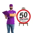 dekoracja na 50 urodziny kierowcy tablica powitalna traffic ostra jazda zaczyna sie po 50