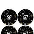 dekoracja na 50 urodziny papierowe podkladki pod kubki 50 glamour czarne 12 szt