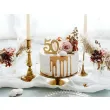 dekoracja na 50 urodziny swieczka na tort liczba 50 zloty partydeco 8 5 cm