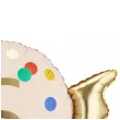 dekoracja na 6 urodziny balon foliowy cukierek do girland kremowo zloty 30 shp