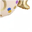 dekoracja na 6 urodziny balon foliowy cukierek do girland kremowo zloty 30 shp