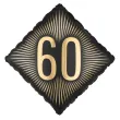 dekoracja na 60 urodziny balon foliowy glamour czarno zloty matowy do girland 20 sqr