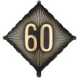 dekoracja na 60 urodziny balon foliowy glamour czarno zloty matowy do girland 20 sqr