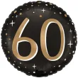 dekoracja na 60 urodziny balon foliowy liczba 60 gwiazdki czarny do girland glamour 18 rnd