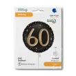 dekoracja na 60 urodziny balon foliowy liczba 60 gwiazdki czarny do girland glamour 18 rnd