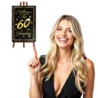 dekoracja na 60 urodziny drewniana tablica powitalna glamour zloto czarna powitanie gosci