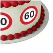 dekoracja na 60 urodziny oplatek na tort traffic birthday zestaw 1 8 szt 20 cm