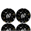 dekoracja na 60 urodziny papierowe podkladki pod kubki 60 glamour czarne 12 szt