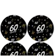 dekoracja na 60 urodziny papierowe podkladki pod kubki 60 glamour czarne 12 szt