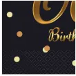 dekoracja na 60 urodziny serwetki happy birthday 60 czarno zloty godan 33 cm 20 szt