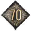dekoracja na 70 urodziny balon foliowy glamour czarno zloty matowy do girland 20 sqr