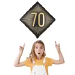 dekoracja na 70 urodziny balon foliowy glamour czarno zloty matowy do girland 20 sqr