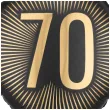 dekoracja na 70 urodziny balon foliowy glamour czarno zloty matowy do girland 20 sqr