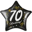 dekoracja na 70 urodziny balon foliowy gwiazda glamour czarny 18 str