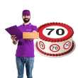 dekoracja na 70 urodziny oplatek na tort traffic birthday zestaw 1 8 szt 20 cm