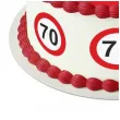dekoracja na 70 urodziny oplatek na tort traffic birthday zestaw 1 8 szt 20 cm