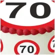 dekoracja na 70 urodziny oplatek na tort traffic birthday zestaw 1 8 szt 20 cm