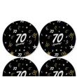 dekoracja na 70 urodziny papierowe podkladki pod kubki 70 glamour czarne 12 szt