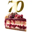 dekoracja na 70 urodziny topper papierowy liczba 70 zloty metallic 18 cm