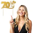 dekoracja na 70 urodziny topper papierowy sto lat zloty 17 cm