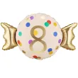 dekoracja na 8 urodziny balon foliowy cukierek do girland kremowo zloty 30 shp