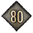 dekoracja na 80 urodziny balon foliowy glamour czarno zloty matowy do girland 20 sqr