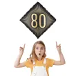dekoracja na 80 urodziny balon foliowy glamour czarno zloty matowy do girland 20 sqr