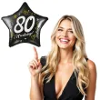 dekoracja na 80 urodziny balon foliowy gwiazda glamour czarny 18 str