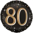 dekoracja na 80 urodziny balon foliowy liczba 80 gwiazdki czarny do girland glamour 18 rnd