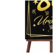 dekoracja na 80 urodziny drewniana tablica powitalna glamour zloto czarna powitanie gosci