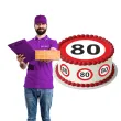 dekoracja na 80 urodziny oplatek na tort traffic birthday zestaw 1 8 szt 20 cm